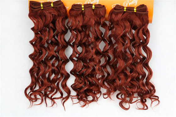 Yaki Red Natural Human Hair Extensions Clip In Jerry Curly 16 Inches