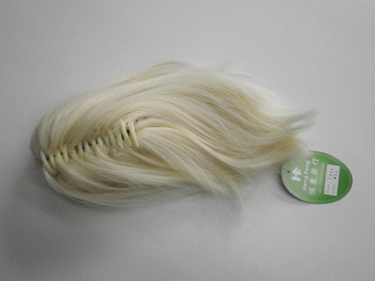 Claw Clip Ponytail Hair Piece Human Hair Heat Resistant Fiber Blonde