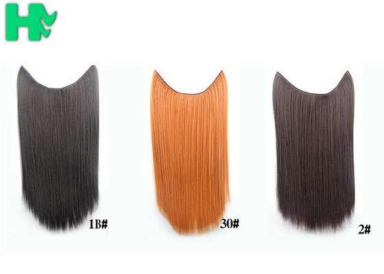Synthetic Fibre Hair Extensions Straight Double Drawn Human Hair Wefts