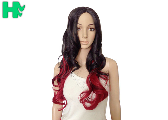 Sexy Fascinating Long Synthetic Wigs Mixed Red Wig 22 Inches , Long Wavy Hair Style