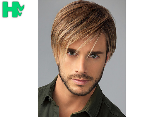 Fashion New Arrival  Mens Hair Pieces Wigs With Side Bang For Young Men Use