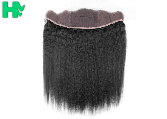 Virgin Brazilian Human Hair Kinky Straight 13*4 Frontal Wefts Lace Hair Closure Ear To Ear