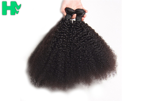Black Natural Human Hair Extensions , 100% Virgin Peruvian Kinky Culry Hair