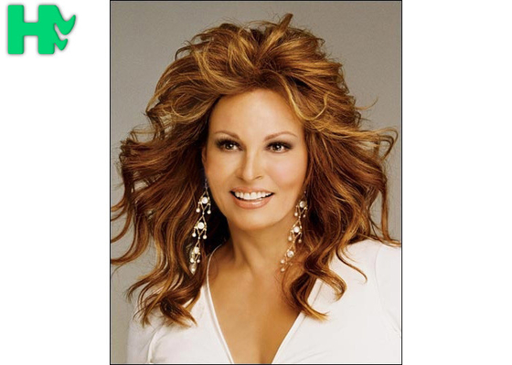 Natural Long Wave Type Hand Tied Blond Color Glueless Heat Resistant Synthetic Wigs
