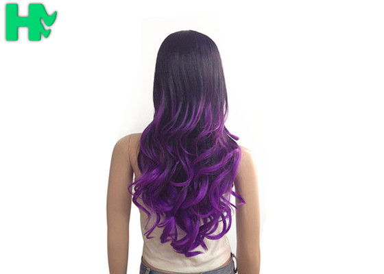 Loose Curly Synthetic Hair Wigs Lace Cap , High Temperature Fiber Wig