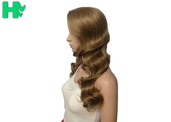Deep Wave Long Synthetic Wigs Dark Blonde Lustrous With Highlight