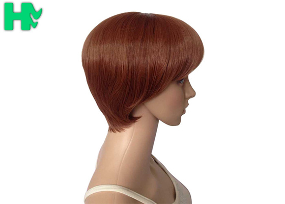 Heat Safe Short Synthetic Wigs , Medium Length Bob Wigs Tangle Free