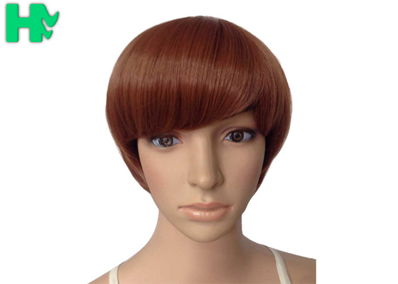 Heat Safe Short Synthetic Wigs , Medium Length Bob Wigs Tangle Free