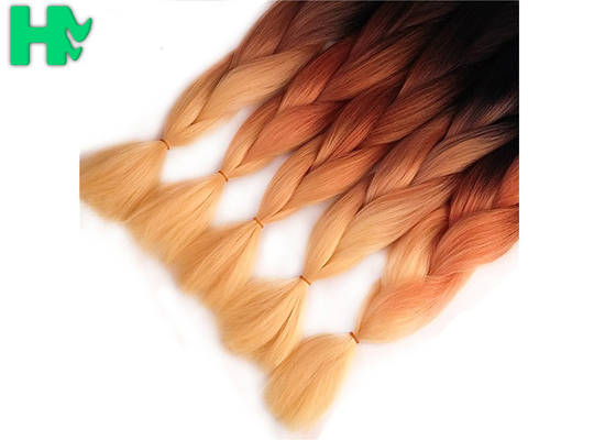 Ombre Natural Synthetic Braided Hair Pieces Afro Wave Tangle Free