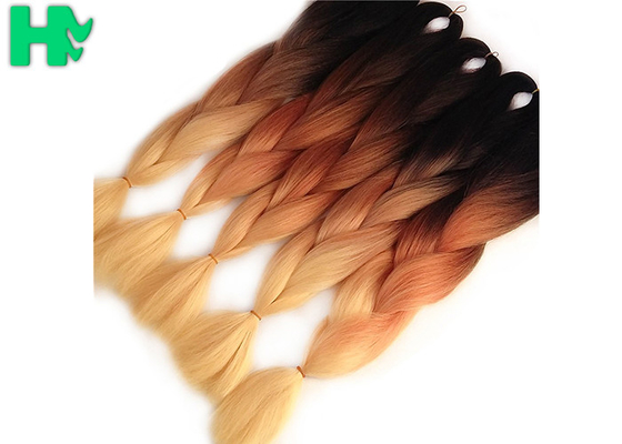 Ombre Natural Synthetic Braided Hair Pieces Afro Wave Tangle Free