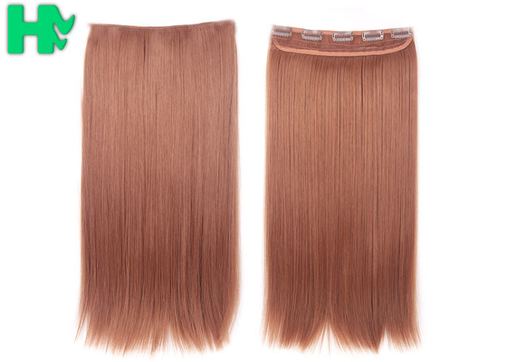 Natural Wave Synthetic Clip On Hair Extensions Straight Soft And Smooth