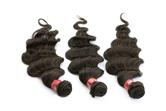 16 inch Natural Human Hair Extensions Weave Virgin Peruvian Deep Wave Hair