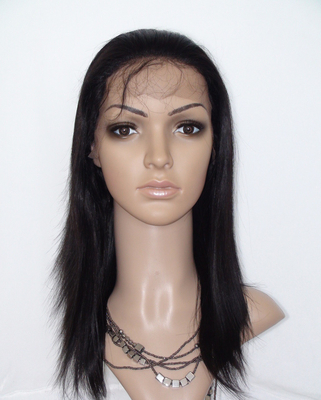 16 Inch Freetress Lace Front Wigs / Heat Resistant Yaki Straight Wigs