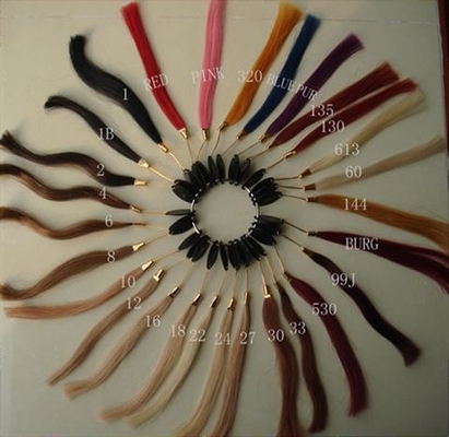 Natural Brown Human Hair Color Ring / Hair Colour Chart 10cm - 15cm
