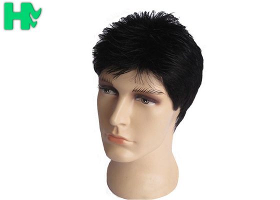 Normal Lace Men Hair Wig 14&quot; , Black Natural Looking Wigs For Men