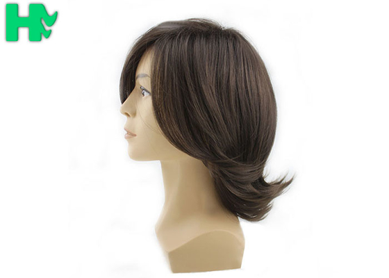 Mens Short Hair Wig Machine Made Tangle Free , Mens Wigs Human Hair
