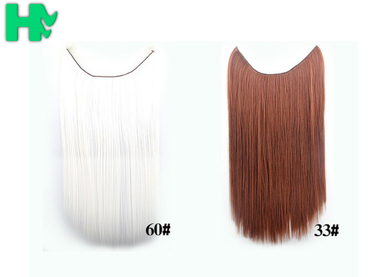 Tangle Free Natural Synthetic Colored Hair Extensions Clip In with 16&quot;