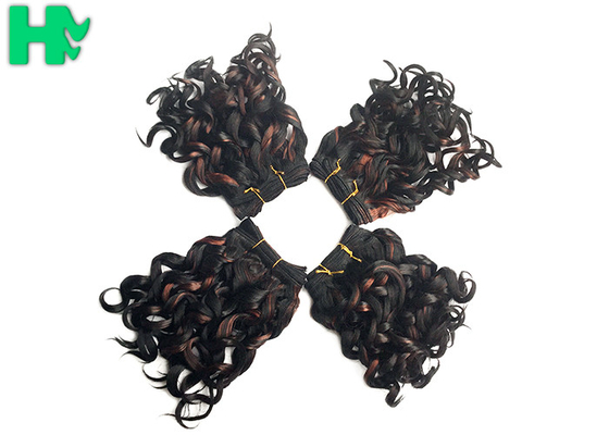 Short 8&quot; Black Synthetic Hair Extensions Highlight With High Temperature Fiber