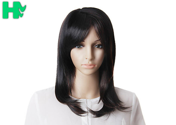 32&quot; Humen Synthetic Black Wigs Normal Lace Single Bleached Knots