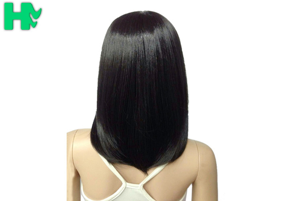Synthetic Heat Resistant Wigs / Long Bob Wigs With Side Bangs