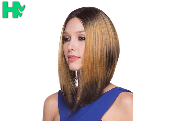 Layered Short Blonde Bob Wig Heat Resistant Synthetic Hair Extensions