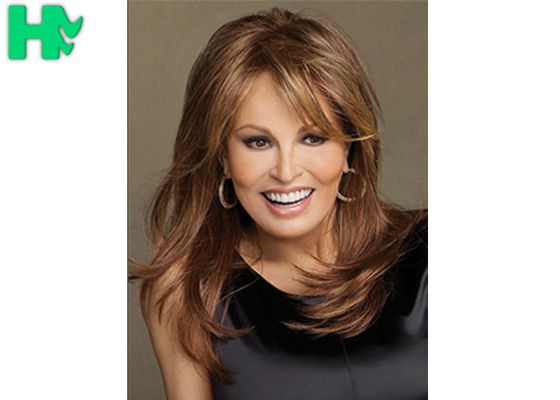 Ladies Brown Synthetic Hair Wigs Heat Resistant Fiber No Sheeding