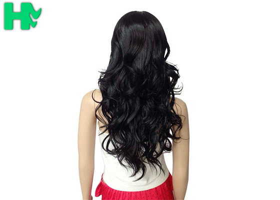 High Temperature Fiber Long Synthetic Wigs Side Fringe Light Brown