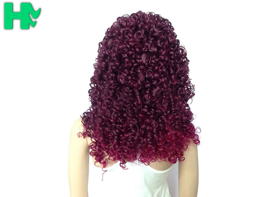 Body Wave Wine Red Long Synthetic Wigs Afo Kinky Curly 18 inches