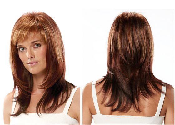Stylish Black Side Bang Synthetic Wigs Fluffy Medium Natural Straight Women's