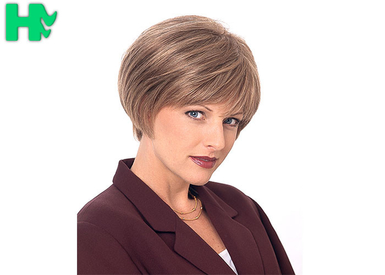 Tangle Free Fashion High Heat Resistant Short Synthetic Wigs Full Bangs For Lady