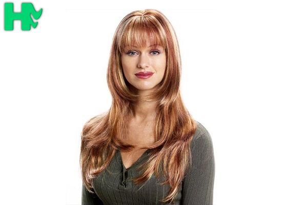 Attractive Layered Mixed Color Long Full Bang Women's Synthetic Hair Wigs