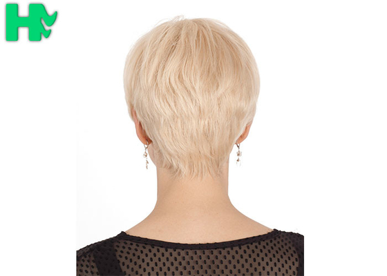100% Kanekalon Light Blonde Synthetic Hair Wigs Short Layers Fiber Wigs