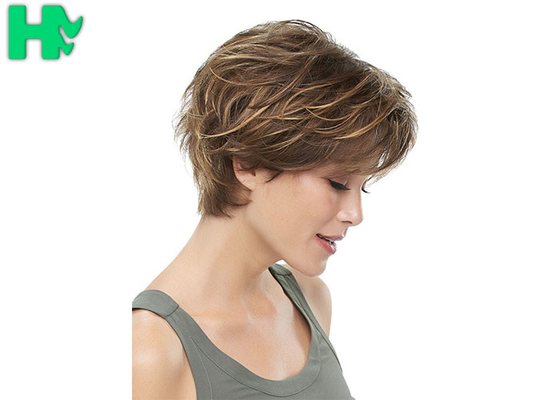 Kanekalon Fiber Short Synthetic Wigs Straight , Short Bob Hair Wigs