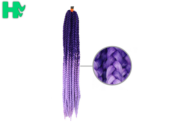 Braid Purple 24 Inch Synthetic Hair Pieces , False Hair Pieces Hair Extensions Type