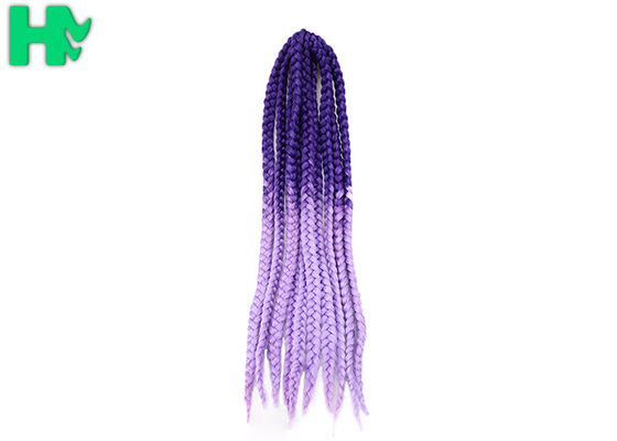 Braid Purple 24 Inch Synthetic Hair Pieces , False Hair Pieces Hair Extensions Type