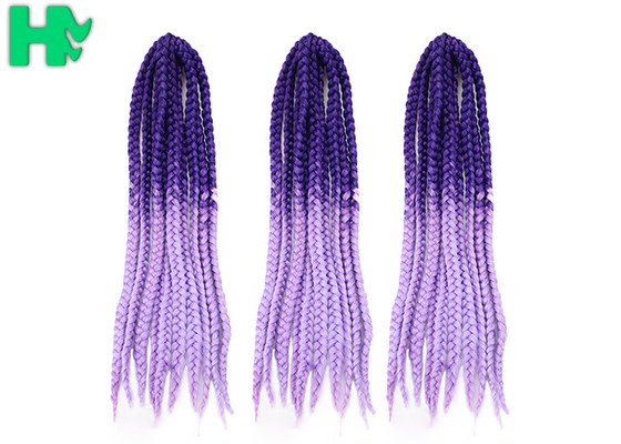 Braid Purple 24 Inch Synthetic Hair Pieces , False Hair Pieces Hair Extensions Type