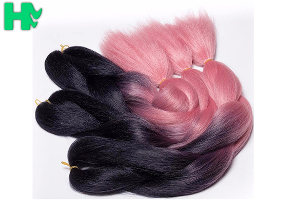 Ombre Braiding Wave Synthetic Hair Pieces No Lice Rainbow Color For Women