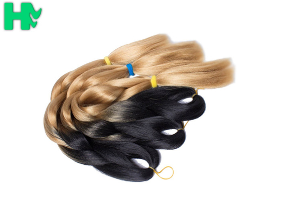 Ombre Braiding Wave Synthetic Hair Pieces No Lice Rainbow Color For Women