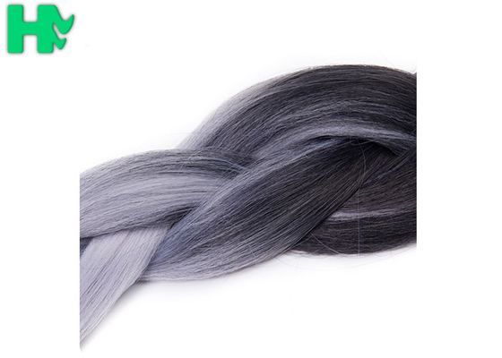 Two Tone Jumbo Fake Hair Pieces High Temperature Fiber Synthetic Braiding