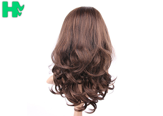 Dark Brown Synthetic Front Lace Long Wigs Curly High Temperature Fiber Wig