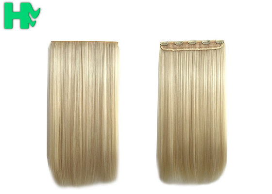 100% Synthetic Hair Extensions Long Straight Wave Blonde Color For Adults