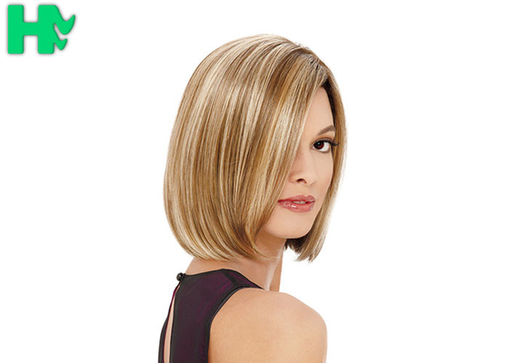 Soothing Natural Volume Synthetic Heat Resistant Wigs , Short Bobo Blonde Wig With Tangle Free