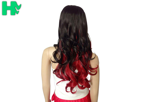 Sexy Fascinating Long Synthetic Wigs Mixed Red Wig 22 Inches , Long Wavy Hair Style