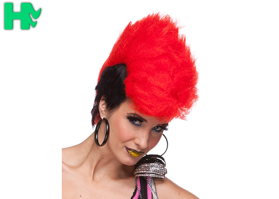 Eco - Friendly Synthetic Fiber Cosplay Short Wigs , Custom Color Sports Fan Wigs