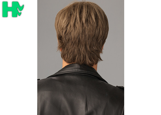 Handsome Cozy Wavy Layered Synthetic Hair Men's Capless Wig , 6 Inches Mens Short Hair Wig