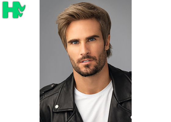 Handsome Cozy Wavy Layered Synthetic Hair Men's Capless Wig , 6 Inches Mens Short Hair Wig