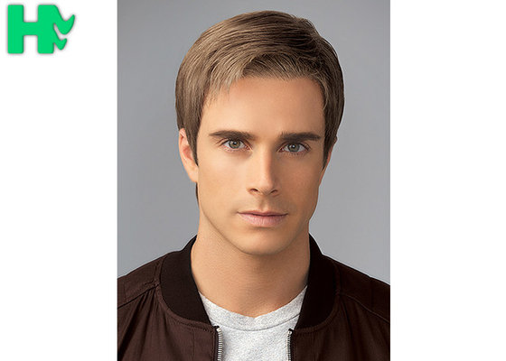 Simple Fluffy Men Hair Wig Short Straight Capless 100% Heat Resistant Fiber