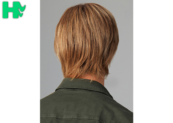 Fashion New Arrival  Mens Hair Pieces Wigs With Side Bang For Young Men Use