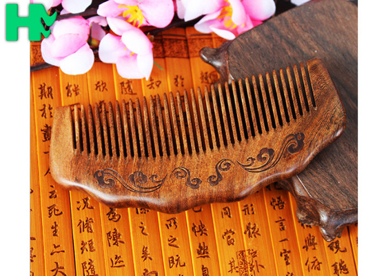 High - End Hairdressing Wooden Beard Comb Anti - Static Solid Wood Carving Mushu