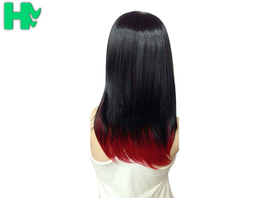 Black T Red Color 16 Inches Long Synthetic Wigs High Heat Resistant Normal Lace For Girls